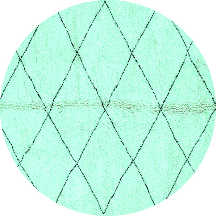 Round Solid Turquoise Modern Rug, abs2949turq