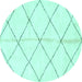 Round Solid Turquoise Modern Rug, abs2949turq