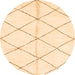 Round Solid Orange Modern Rug, abs2949org