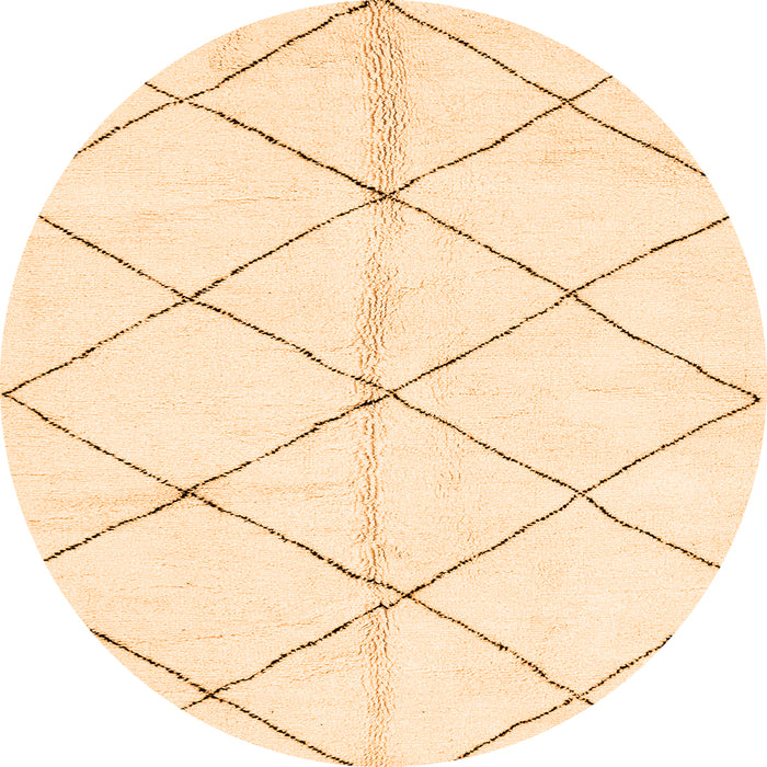 Round Machine Washable Solid Orange Modern Area Rugs, wshabs2949org