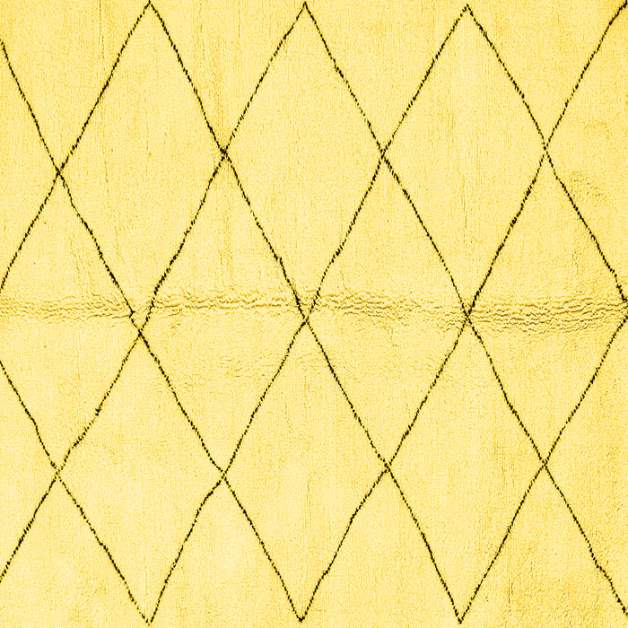 Square Solid Yellow Modern Rug, abs2949yw