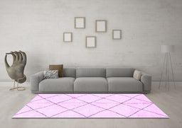Machine Washable Solid Purple Modern Area Rugs in a Living Room, wshabs2949pur