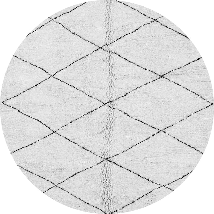 Round Machine Washable Solid Gray Modern Rug, wshabs2949gry