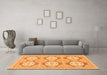 Machine Washable Oriental Orange Modern Area Rugs in a Living Room, wshabs294org