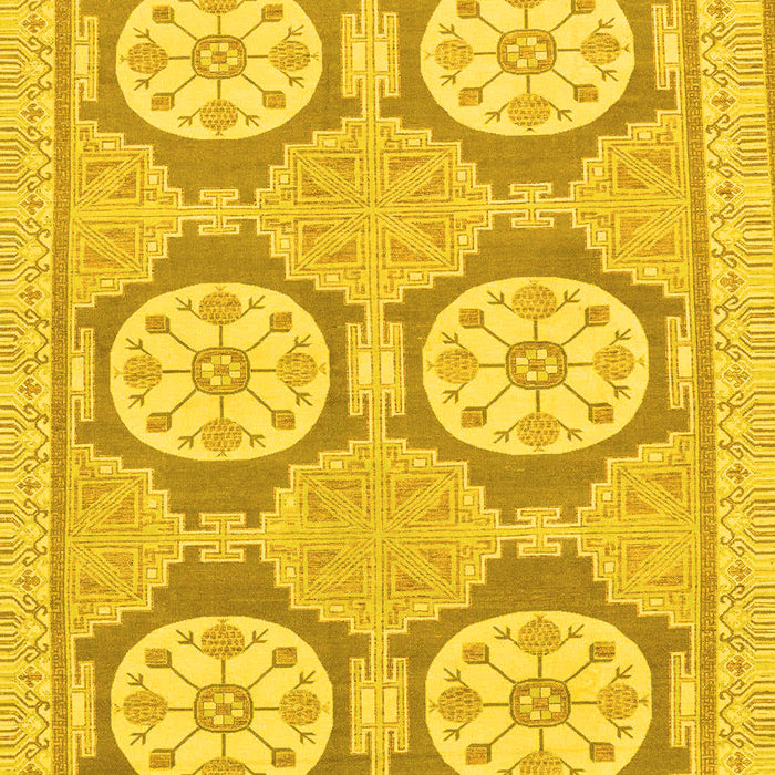 Machine Washable Oriental Yellow Modern Rug, wshabs294yw