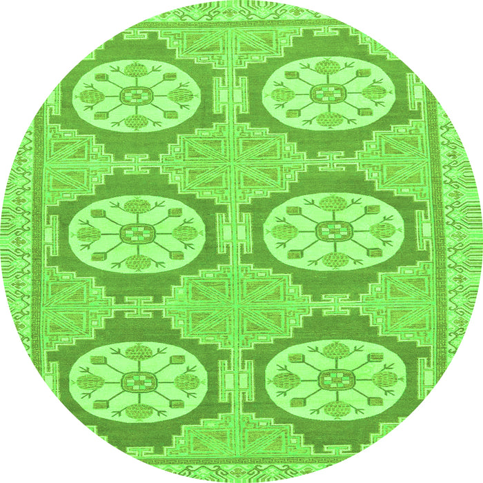 Round Oriental Green Modern Rug, abs294grn