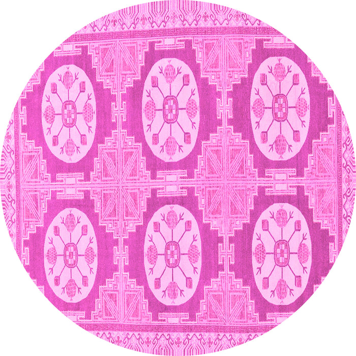 Round Oriental Pink Modern Rug, abs294pnk