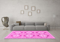 Machine Washable Oriental Pink Modern Rug, wshabs294pnk