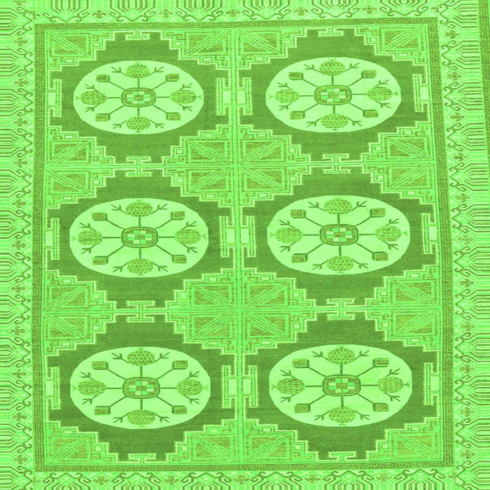 Square Machine Washable Oriental Green Modern Area Rugs, wshabs294grn