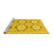 Sideview of Machine Washable Oriental Yellow Modern Rug, wshabs294yw