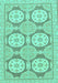 Machine Washable Oriental Turquoise Modern Area Rugs, wshabs294turq