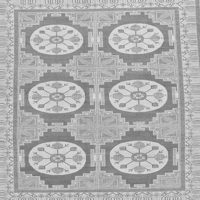 Square Machine Washable Oriental Gray Modern Rug, wshabs294gry