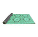 Sideview of Oriental Turquoise Modern Rug, abs294turq