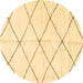 Round Solid Brown Modern Rug, abs2950brn