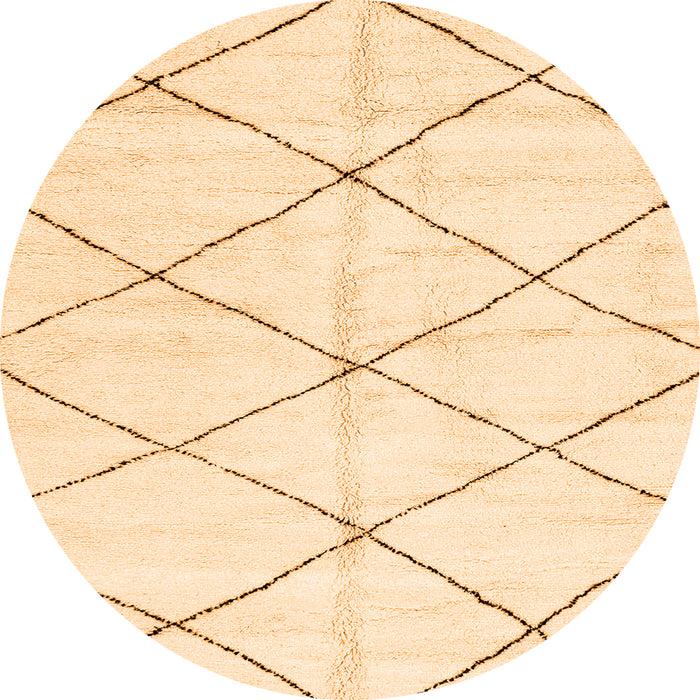 Round Machine Washable Solid Orange Modern Area Rugs, wshabs2950org
