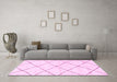 Machine Washable Solid Pink Modern Rug in a Living Room, wshabs2950pnk