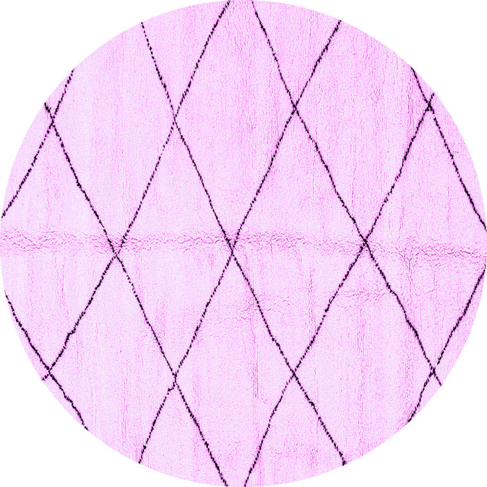Round Solid Purple Modern Rug, abs2950pur