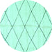 Round Solid Turquoise Modern Rug, abs2950turq