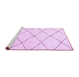 Sideview of Machine Washable Solid Purple Modern Area Rugs, wshabs2950pur