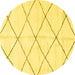 Round Solid Yellow Modern Rug, abs2950yw