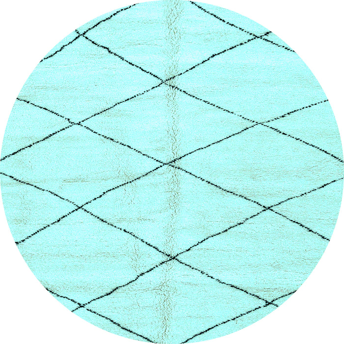 Round Machine Washable Solid Light Blue Modern Rug, wshabs2950lblu