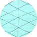 Round Machine Washable Solid Light Blue Modern Rug, wshabs2950lblu