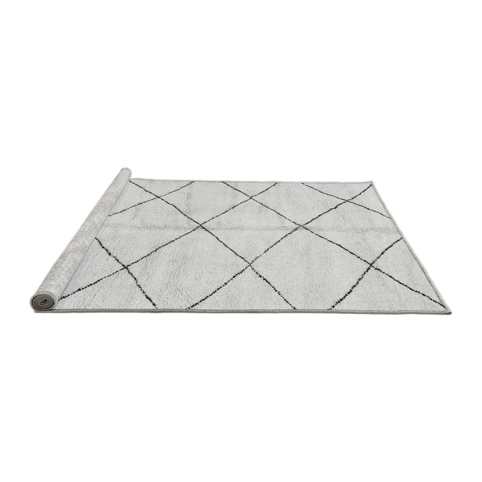 Sideview of Machine Washable Solid Gray Modern Rug, wshabs2950gry
