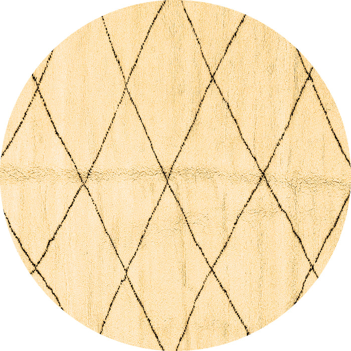 Round Machine Washable Solid Brown Modern Rug, wshabs2950brn
