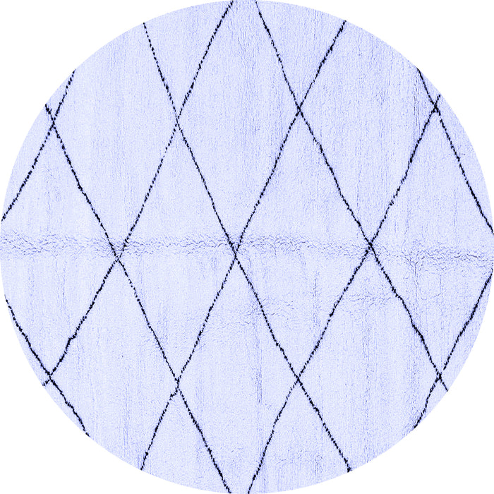 Round Solid Blue Modern Rug, abs2950blu