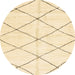 Round Abstract Yellow Solid Rug, abs2950