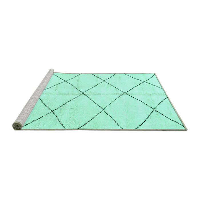Sideview of Machine Washable Solid Turquoise Modern Area Rugs, wshabs2950turq