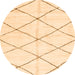 Round Solid Orange Modern Rug, abs2950org