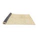 Sideview of Abstract Brown Gold Solid Rug, abs2951