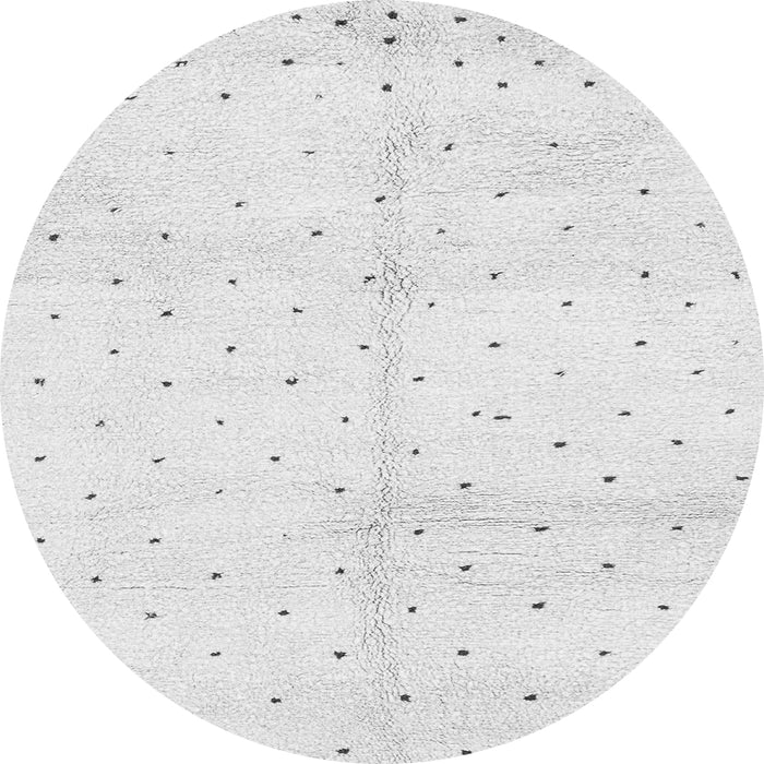 Round Machine Washable Solid Gray Modern Rug, wshabs2951gry