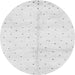 Round Machine Washable Solid Gray Modern Rug, wshabs2951gry