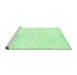 Sideview of Machine Washable Solid Emerald Green Modern Area Rugs, wshabs2951emgrn