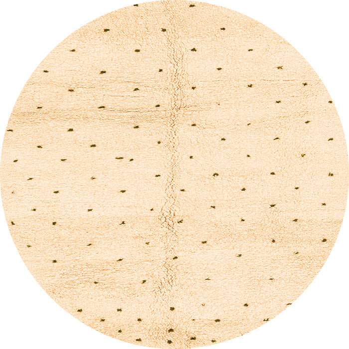 Round Machine Washable Solid Orange Modern Area Rugs, wshabs2951org