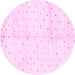 Round Solid Pink Modern Rug, abs2951pnk