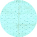 Round Solid Light Blue Modern Rug, abs2951lblu