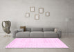 Machine Washable Solid Pink Modern Rug in a Living Room, wshabs2951pnk