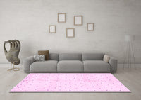 Machine Washable Solid Pink Modern Rug, wshabs2951pnk