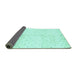 Sideview of Solid Turquoise Modern Rug, abs2951turq