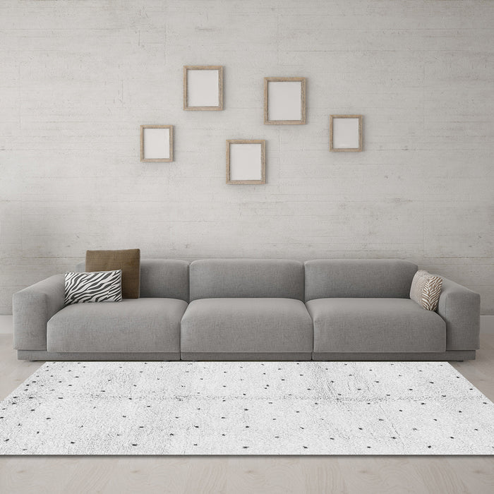 Machine Washable Solid Gray Modern Rug in a Living Room,, wshabs2951gry