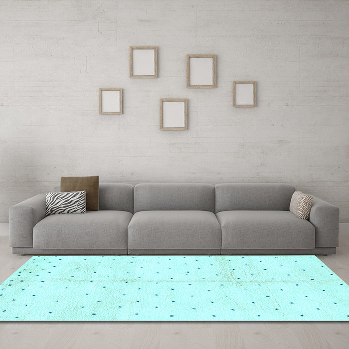 Machine Washable Solid Light Blue Modern Rug in a Living Room, wshabs2951lblu