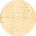 Round Solid Brown Modern Rug, abs2951brn