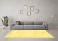 Machine Washable Solid Yellow Modern Rug, wshabs2951yw