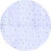 Round Solid Blue Modern Rug, abs2951blu