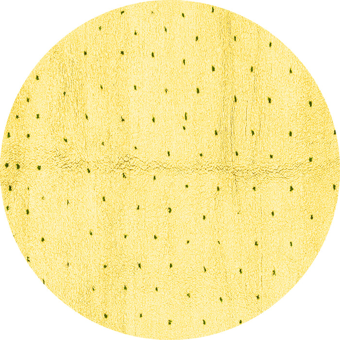 Round Solid Yellow Modern Rug, abs2951yw