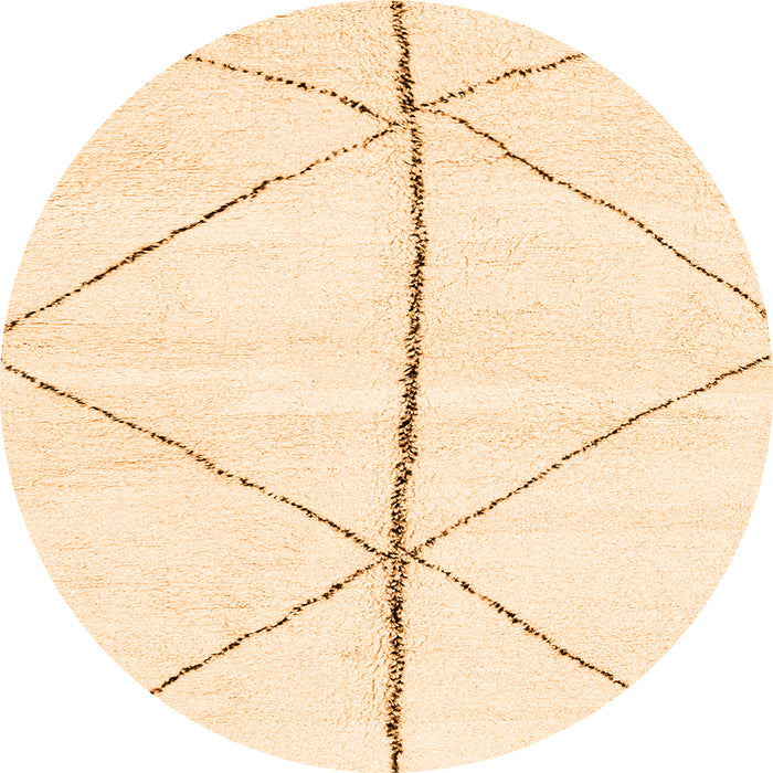 Round Solid Orange Modern Rug, abs2952org