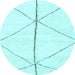 Round Solid Light Blue Modern Rug, abs2952lblu